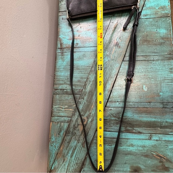 Kate Spade Triple Gusset Crossbody Handbag Black Pebble Leather $279 - Picture 8 of 13